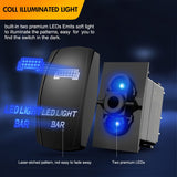 12 Inch 72W Led Light Bar Spot Flood Combo with 12V 5Pin Rocker Switch Wiring Harness kit