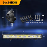 26 Inch 540W 50000LM Triple Row Spot Flood Combo Led Light Bar with 14AWG Wiring Harness