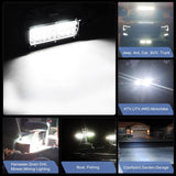 2 Pcs 6.5 Inch 120W Flood Triple Row LED Pods with 16AWG 3Pin Wiring Harness-2 Leads