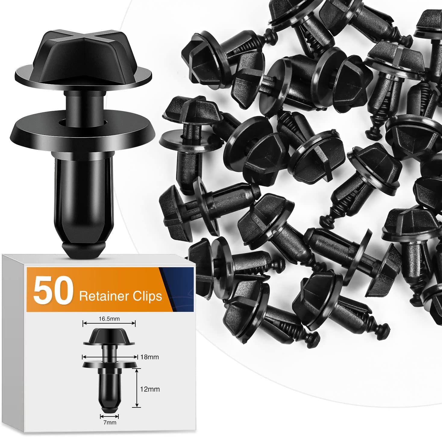 50 Pcs Lower Radiator Shield Push-Type Retainer Clips For Ford #W716510-S300 F-150 Mustang Fusion Aviator Explorer