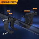 12 Inch 72W Led Light Bar Spot Flood Combo with 12V 5Pin Rocker Switch Wiring Harness kit Horizontal Bar Tube Clamp