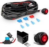 2 Pcs 3Inch 42W Spot Flood LED Pods with 16AWG 3Pin Wiring Harness Kit