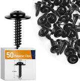 50 Pcs Splash Shield General Purpose Phillips Truss Head Sems Screw for Honda Acura BMW Fender Liner Bumper Cover Screws 90114-SE0-000 90114-SZ3-000 M4.8-1.61x19mm