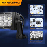52 Inch 300W Flood Spot Combo LED Light Bar 2PCS 4Inch 18W Spot LED pods with Wiring Harness Kit-3 Leads