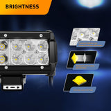 12 Inch 72W Led Light Bar Spot Flood Combo with 12V 5Pin Rocker Switch Wiring Harness kit