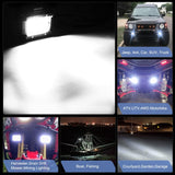 2 Pcs 4 Inch 18W Flood Led Pods Horizontal Bar Tube Clamp with 16 AWG Wiring Harness-2 Leads