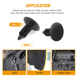 120 Pcs Car Bumper Retainer Retaining Clips & Nylon Fasteners Rivet Kit 6mm 7.6mm 8mm 8.8mm 10mm Door Trim Panel Clips Bumper Push Rivet Clips