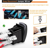 4 Gang Aluminum Rocker Switch Panel Blue with 4.8 Amp Dual USB Charger Voltmeter
