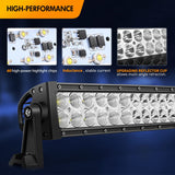 32 Inch 180W Spot Flood Combo Led Light Bar with 16 AWG Wiring Harness Kit