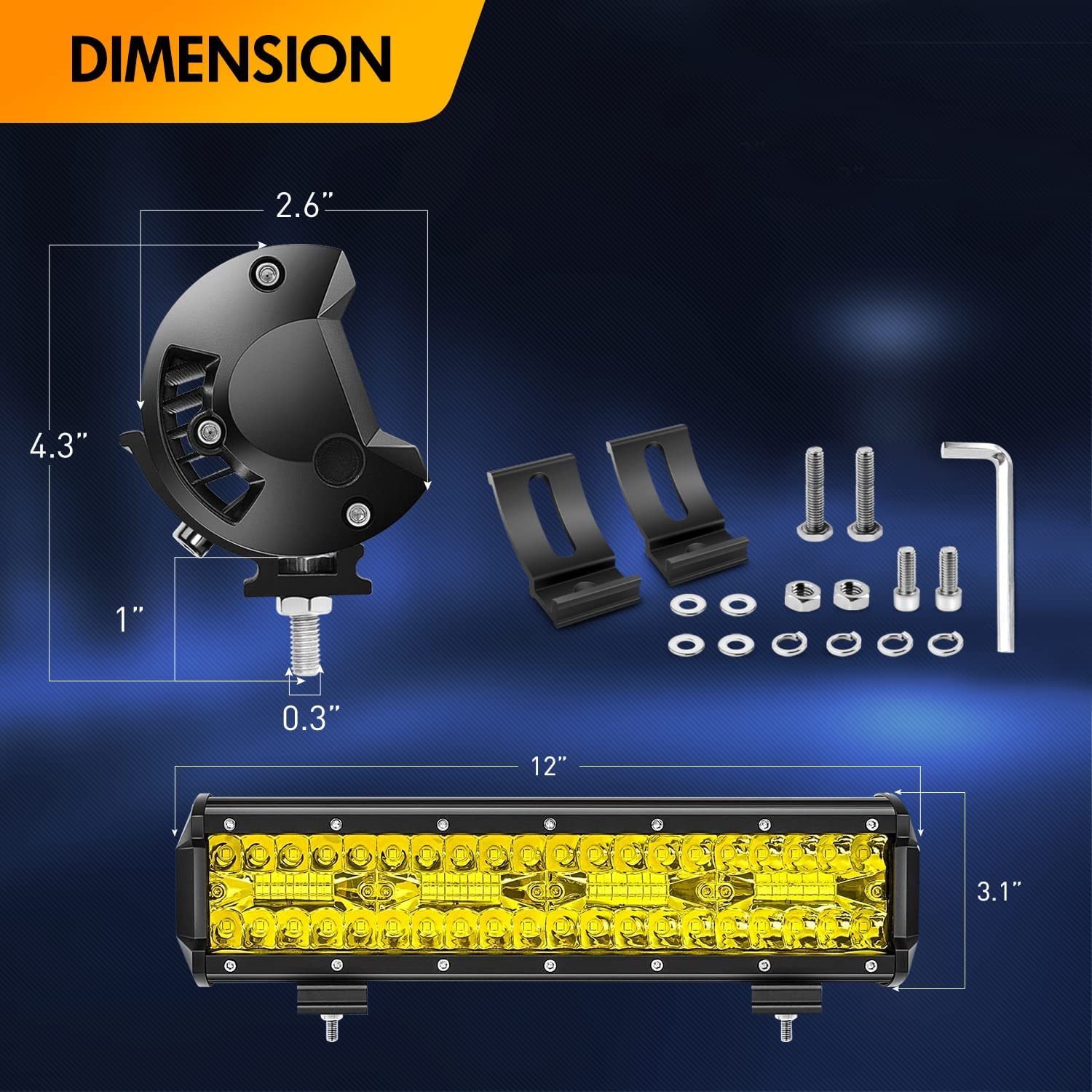 12 Inch 240W 30000LM Led Light Bar Spot Flood Combo with 12V 3Pin Rock –  gooacc