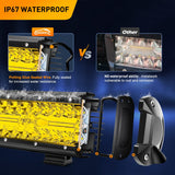 12 Inch 240W 30000LM Led Light Bar Spot Flood Combo with 12V 3Pin Rocker Switch Wiring Harness kit