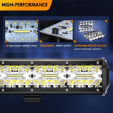 26 Inch 540W 50000LM Triple Row Spot Flood Combo Led Light Bar with 14AWG Wiring Harness