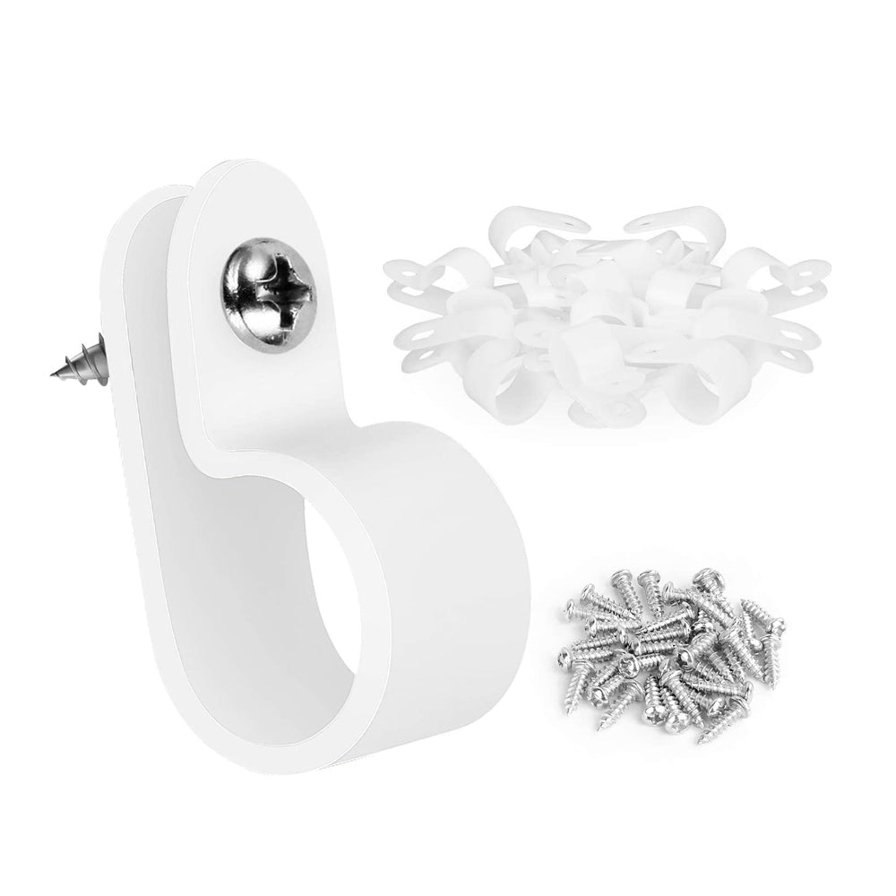 50 Pcs 1/2 Inch Rope Light P-Style Mounting Clips with Pan Head Phillips Stainless Steel Screws
