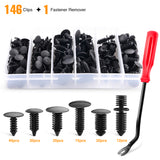 146 Pcs Nylon Bumper Shield Retainer & Double End Xmas Tree Retainers Retaining Clips