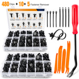 480 Pcs Bumper Retainer Clips with Fastener Remover Car Plastic Rivets Push Retainer Kit -Door Trim Panel Clips for Toyota GM Ford Honda Acura Chrysler