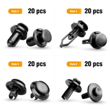 120 Pcs Car Retainer Retaining 6.3mm 8mm 9mm 10mm Expansion Screws Replacement Kit Bumper Push Rivet Clips