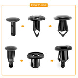 200 Pcs Push Bumper Fastener Rivet Clips with 6 Size Auto Body Retainer Clips Bumpers for GM, Ford & Ch