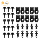 35 Pcs Engine Under Cover Splash Shield Guard Body Bolts Bumper Fender Liner Push Retainer Clips