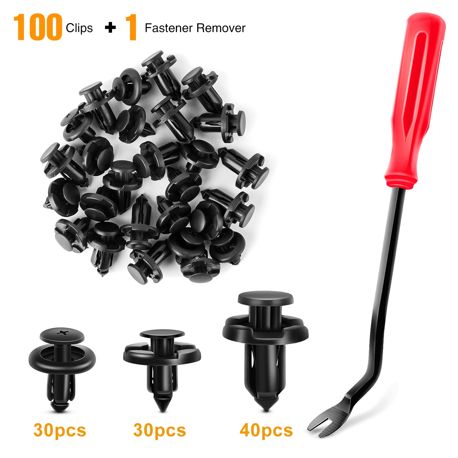 100 Pcs 7mm 8mm 10mm Compatible with Subaru Push Type Retainer Retaining Fasteners Rivets Clips OEM Upgrade for 90914-0007, 90913-0067 & 90914-0051 + Bonus Fastener Remover