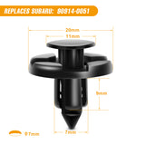 100 Pcs 7mm 8mm 10mm Compatible with Subaru Push Type Retainer Retaining Fasteners Rivets Clips OEM Upgrade for 90914-0007, 90913-0067 & 90914-0051 + Bonus Fastener Remover