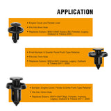 100 Pcs 7mm 8mm 10mm Compatible with Subaru Push Type Retainer Retaining Fasteners Rivets Clips OEM Upgrade for 90914-0007, 90913-0067 & 90914-0051 + Bonus Fastener Remover